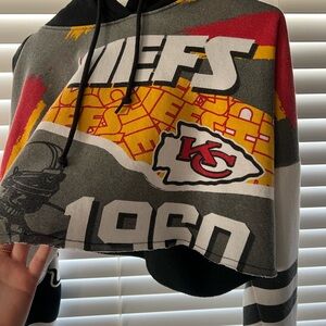 Vintage Kansas City Chiefs Cropped Hoodie- one of a kind